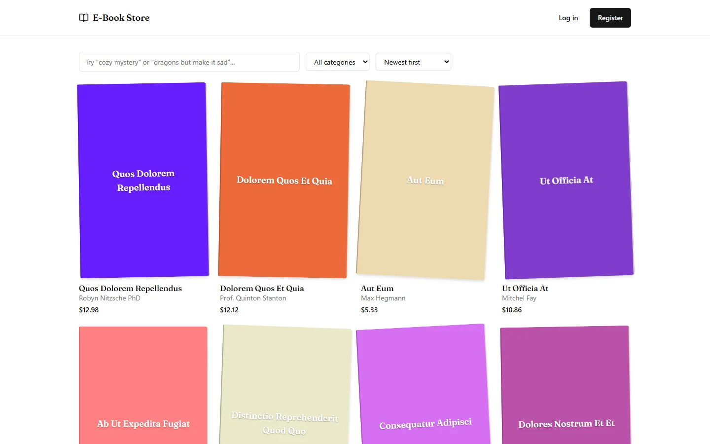 EbookEcommerce catalog